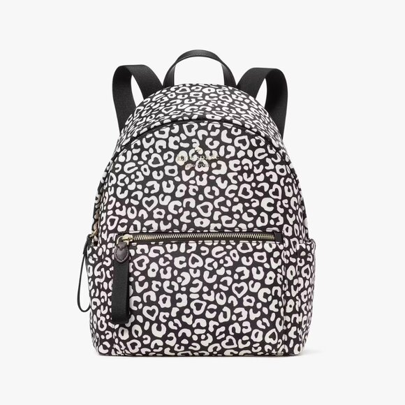 NWT Kate Spade Chelsea Leopard Heart Medium Backpack - Picture 1 of 5